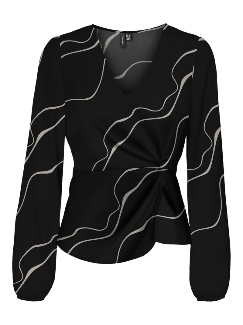 VMMERLE LS V-NECK KNOT TOP WVN GA - Image 2