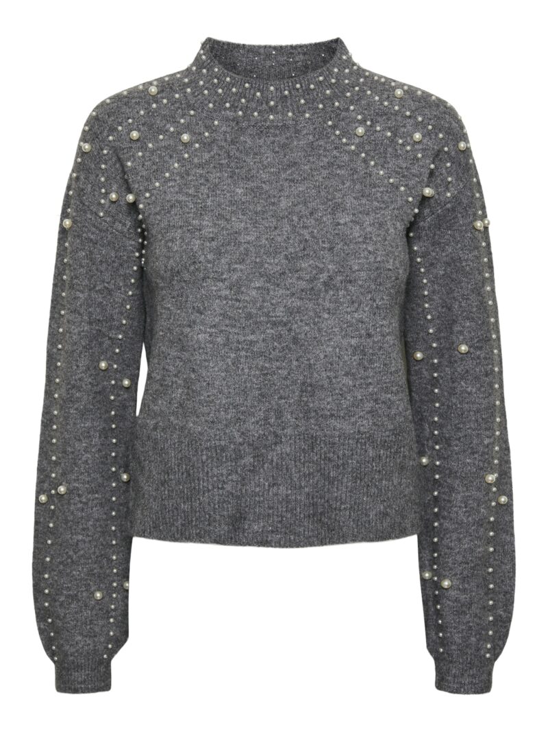 PCREA LS HIGH NECK PEARL KNIT BC