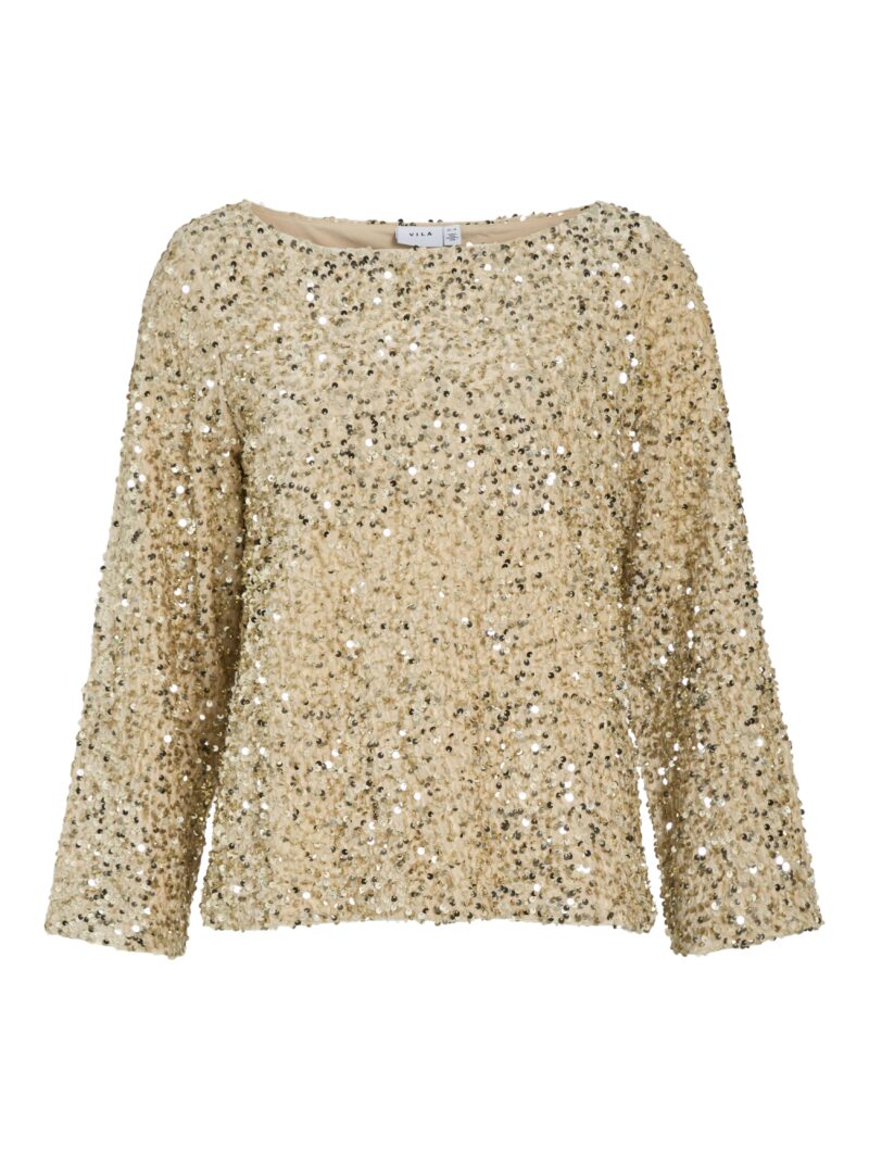 VIFAITH BOAT NECK L/S SEQUIN TOP/VOL - Image 2