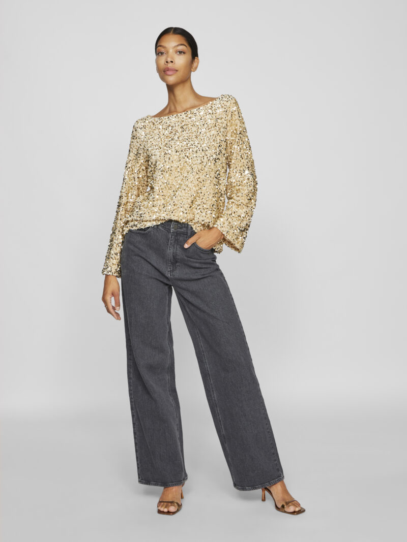 VIFAITH BOAT NECK L/S SEQUIN TOP/VOL - Image 5