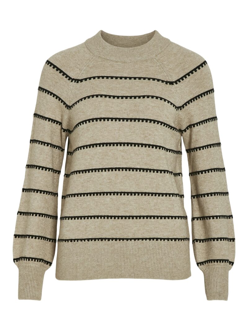 VIRIL CREW NECK L/S STRIPE KNIT TOP