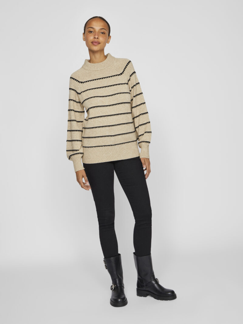 VIRIL CREW NECK L/S STRIPE KNIT TOP - Image 3