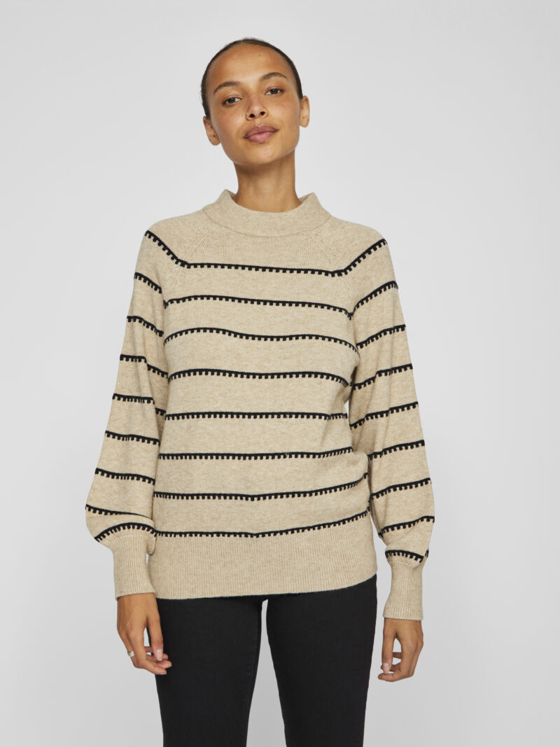 VIRIL CREW NECK L/S STRIPE KNIT TOP - Image 2