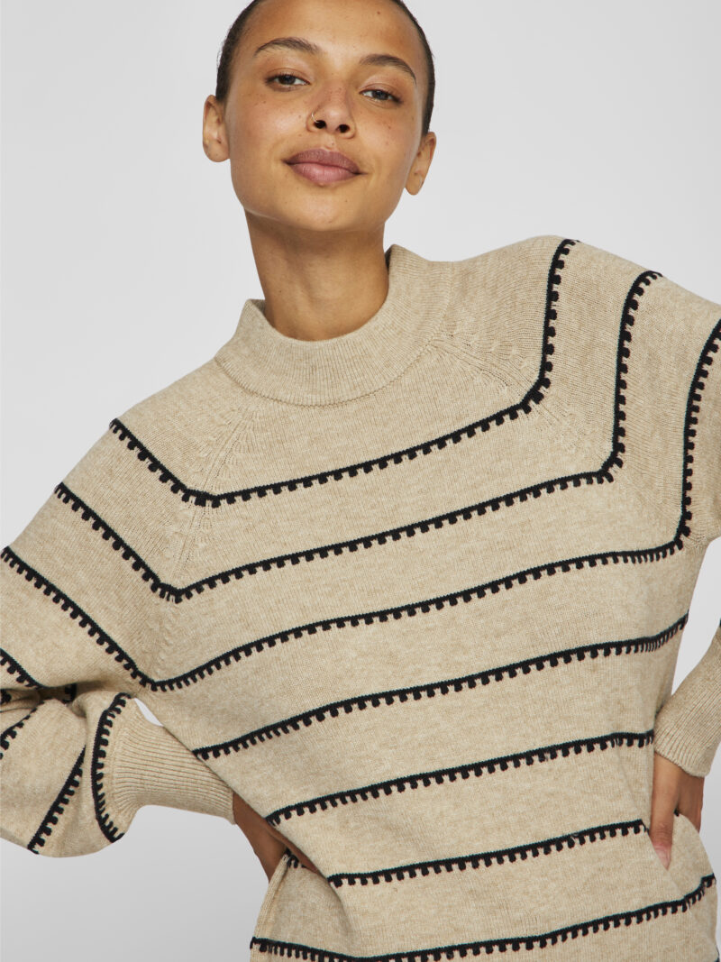 VIRIL CREW NECK L/S STRIPE KNIT TOP - Image 5