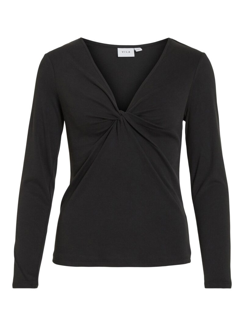 VILULLU V-NECK L/S KNOT TOP - NOOS