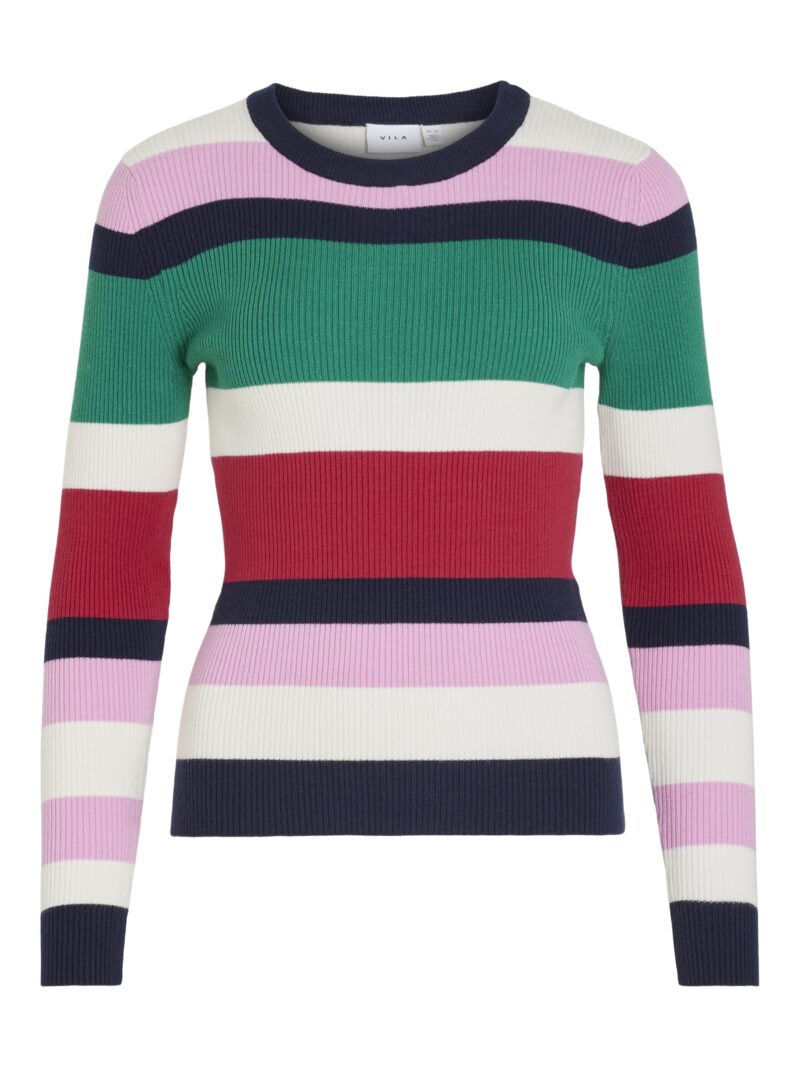 VIMAXINIA L/S O-NECK STRIPE KNIT TOP