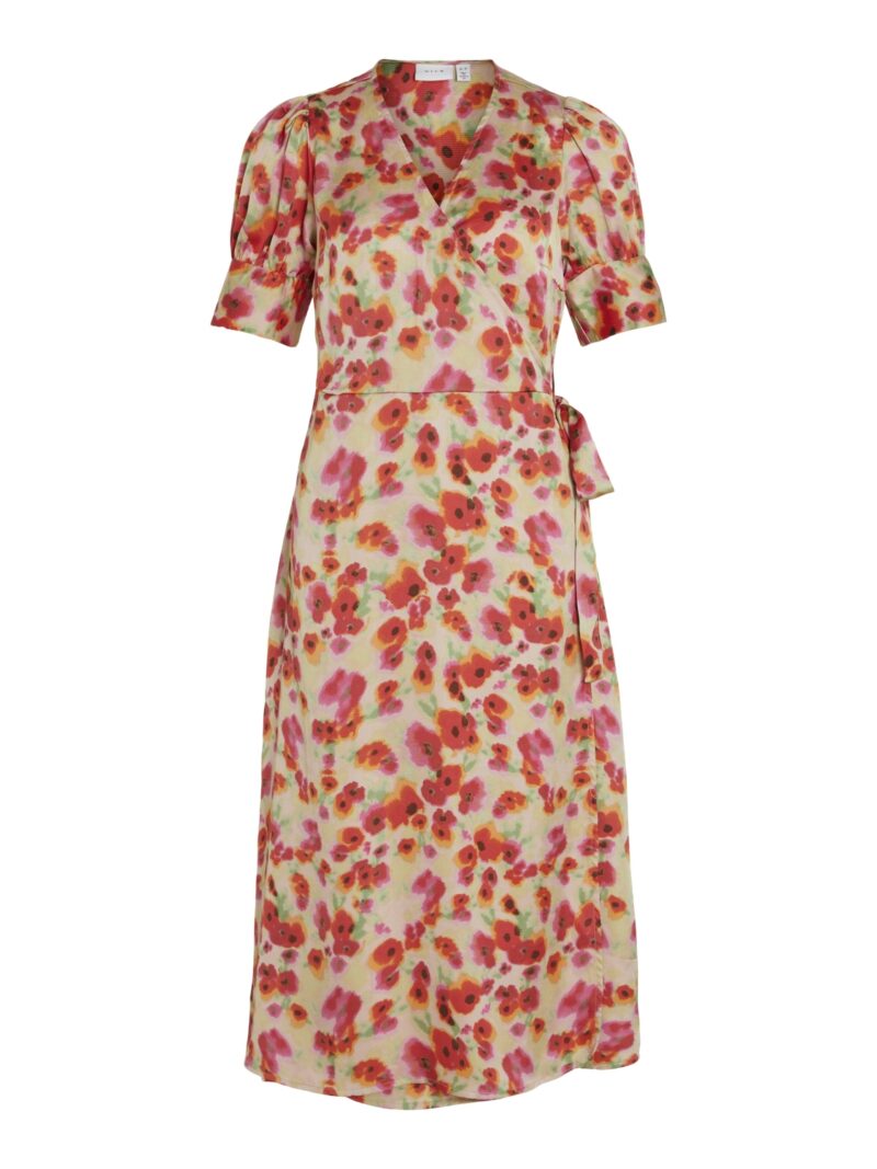 VINARIA s/S WRAP MIDI DRESS/DC/SU.