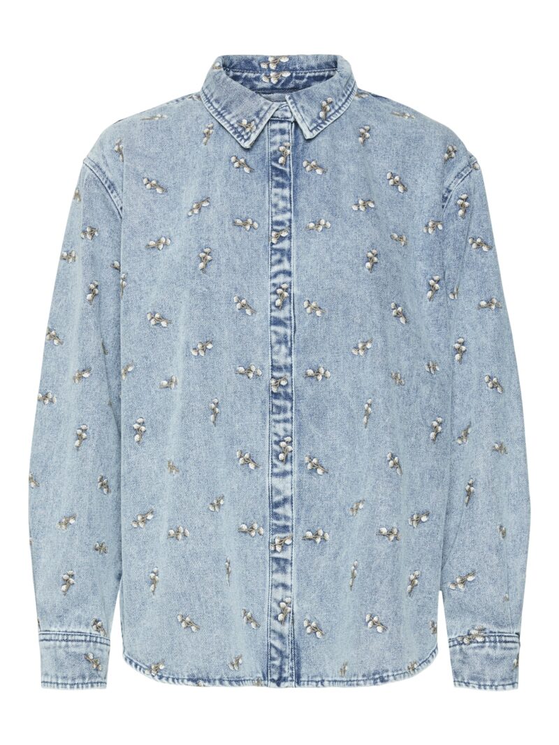 VMOPHELIA LS LONG EMB DENIM SHIRT