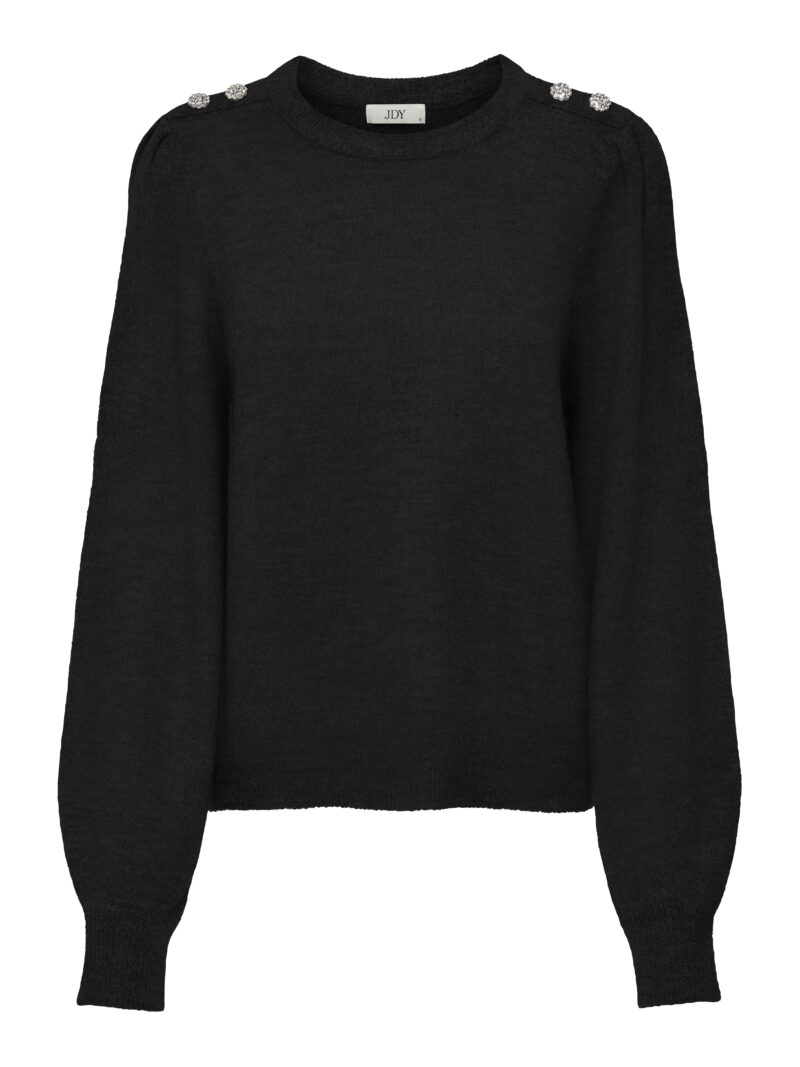 JDYELANORA L/S O-NECK BUTTON PULL KNT - Image 2