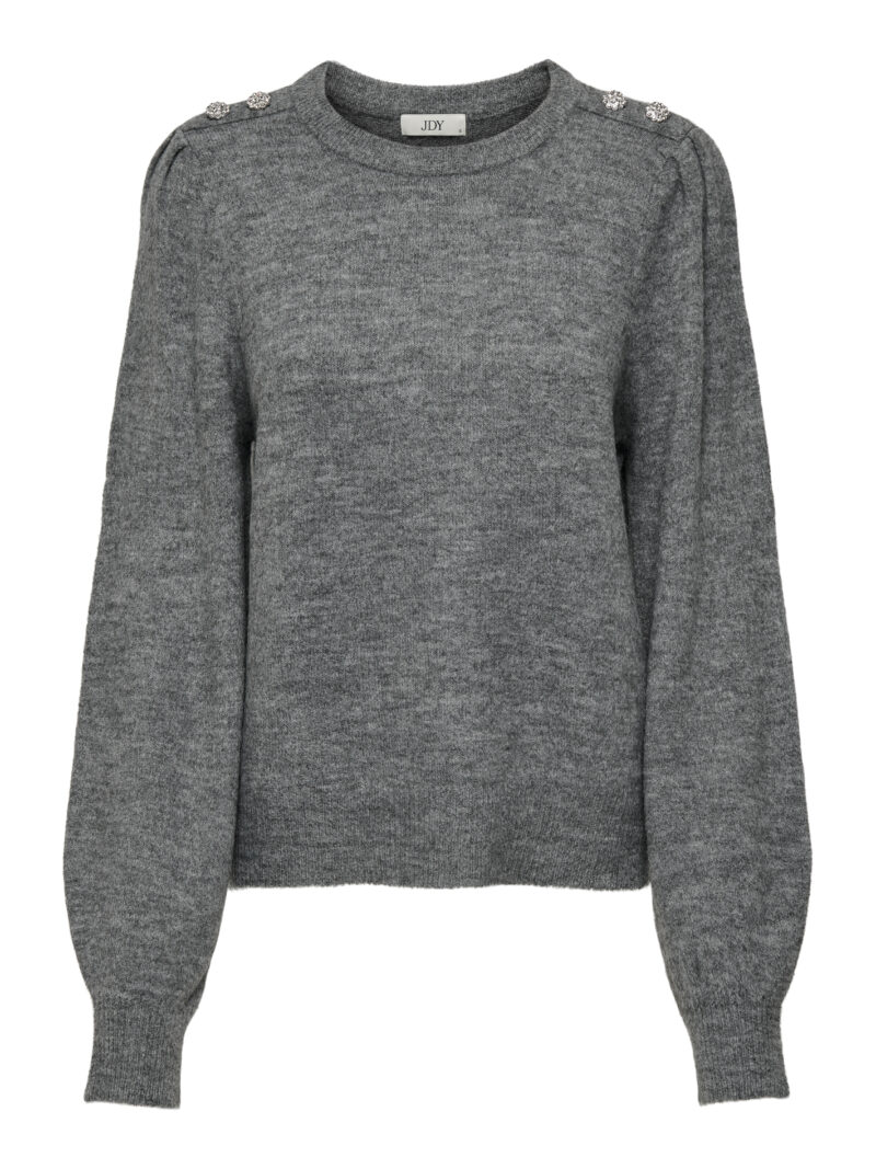 JDYELANORA L/S O-NECK BUTTON PULL KNT - Image 3