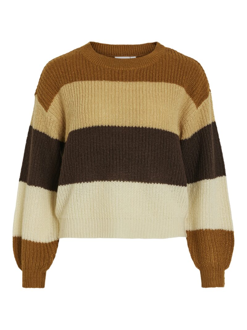 VIRITA L/S O-NECK STRIPE KNIT TOP/TB