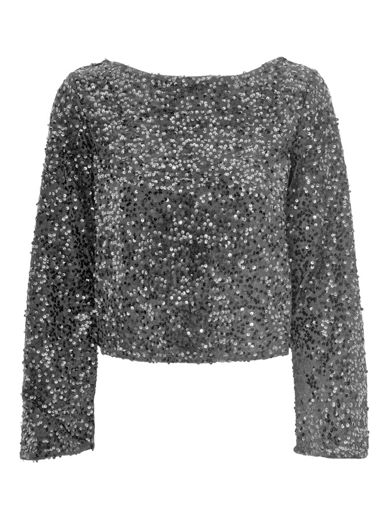 JDYSARA L/S BOW SEQUINS TOP JRS