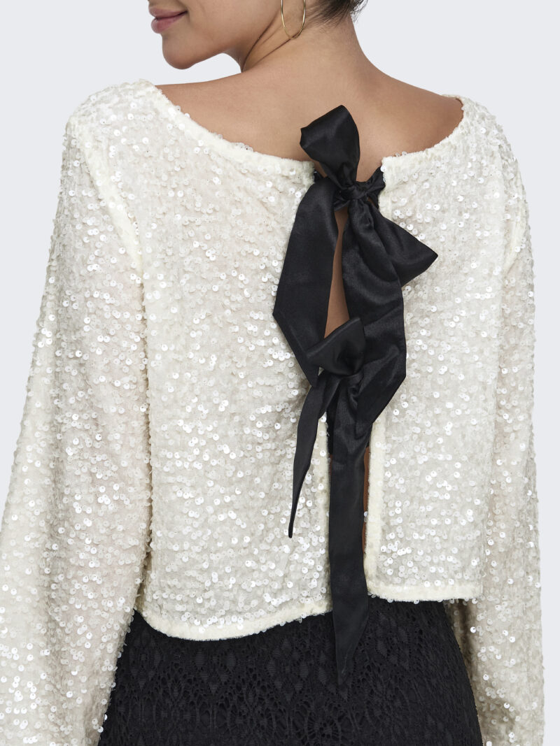 JDYSARA L/S BOW SEQUINS TOP JRS - Image 9