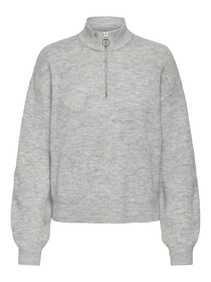 JDYLUMI LIFE L/S ZIP HN PULLOVER KNT