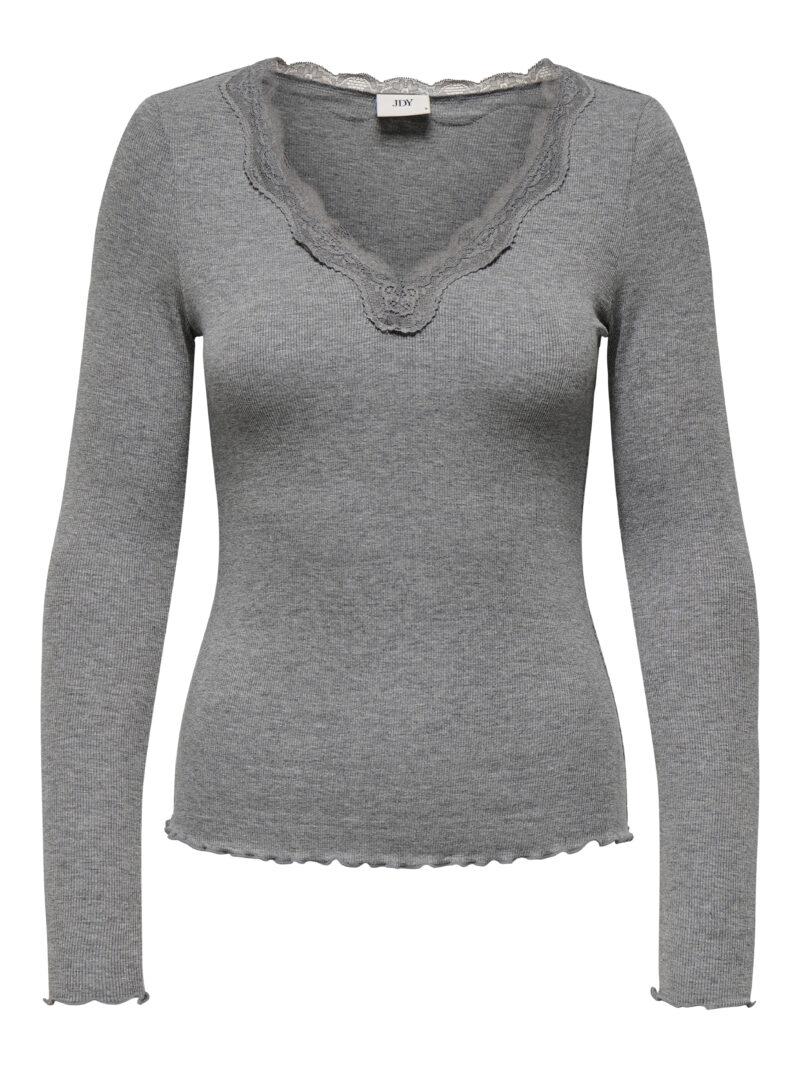 JDYETOILE L/S V-NECK RIB TOP JRS DIA - Image 4