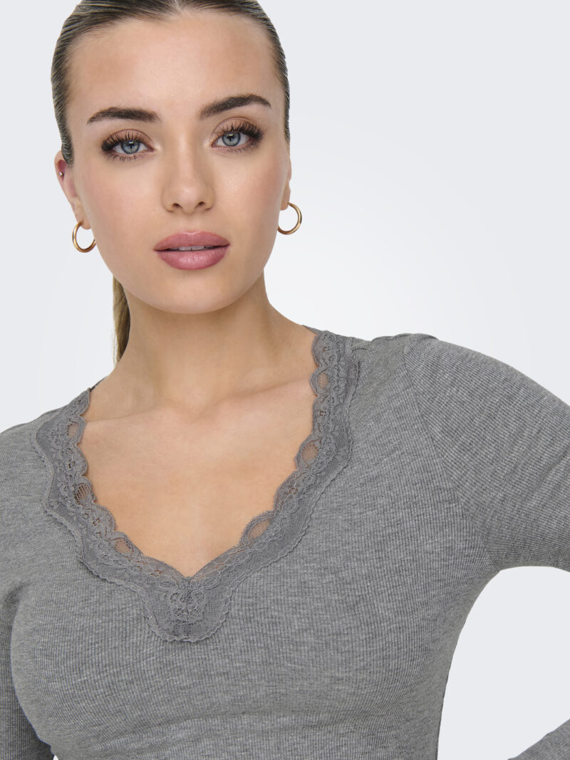 JDYETOILE L/S V-NECK RIB TOP JRS DIA - Image 6