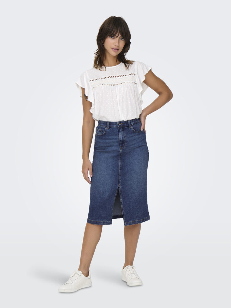 JDYMOON HW MIDI SLIT SKIRT MIX DNM - Image 4