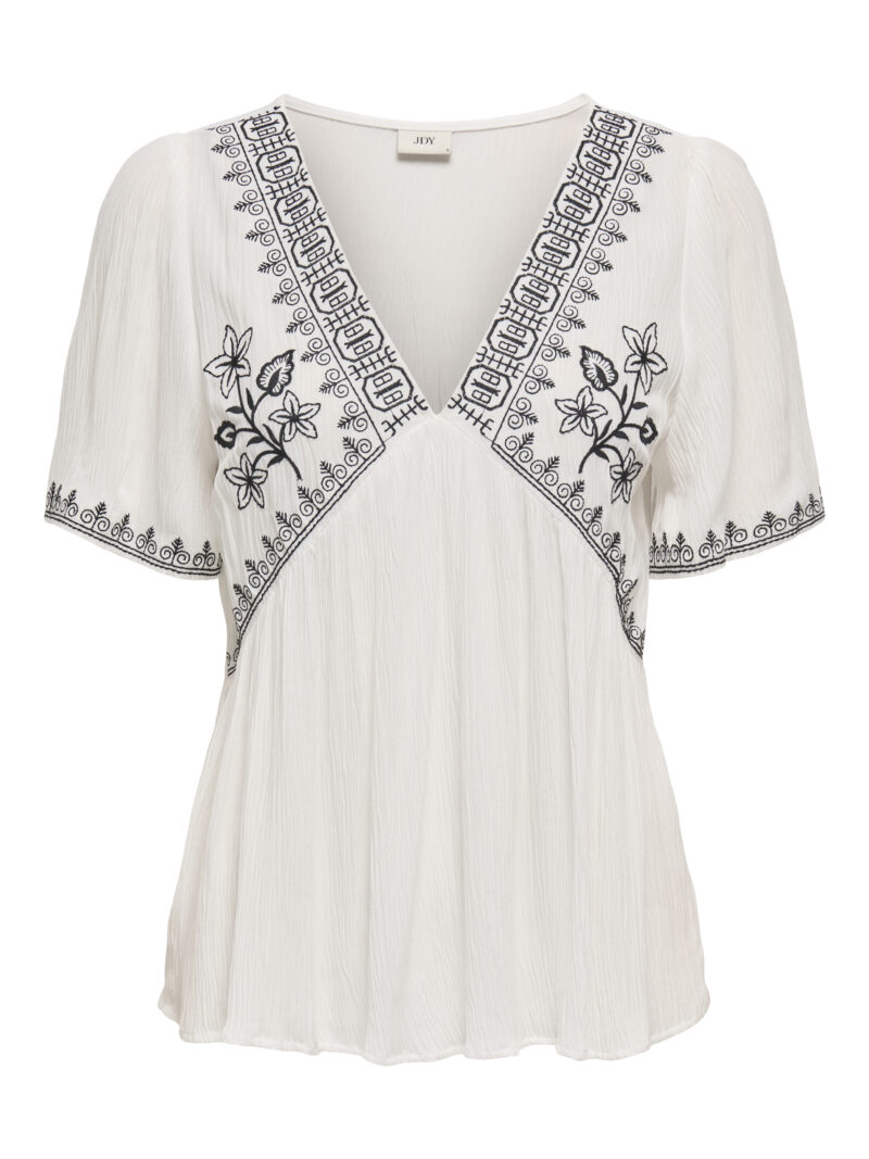 JDYHARPER S/S V-NECK EMBROIDERY TOP WVN