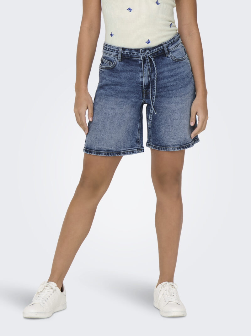 JDYLULLU TIE MIDWAIST LONG SHORTS DB DNM