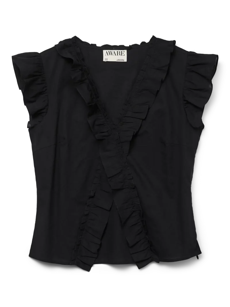 VMROXANNE SL V-NECK RUFFLE TOP VMA