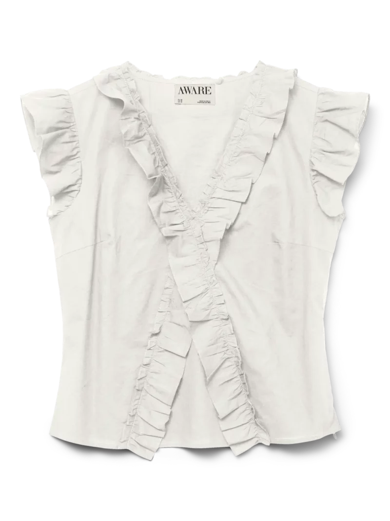 VMROXANNE SL V-NECK RUFFLE TOP VMA - Image 3