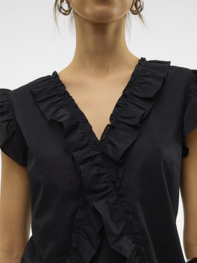 VMROXANNE SL V-NECK RUFFLE TOP VMA - Image 4