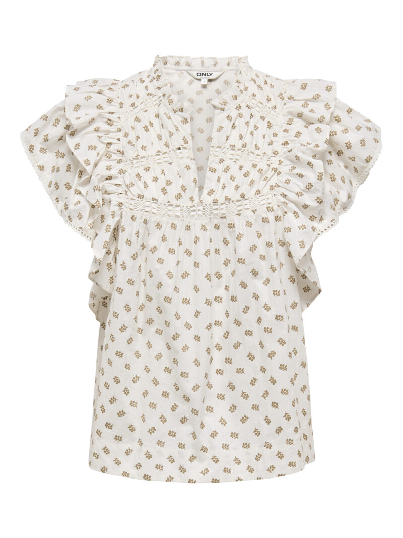 ONLLELE CAPSL FRILL TOP WVN