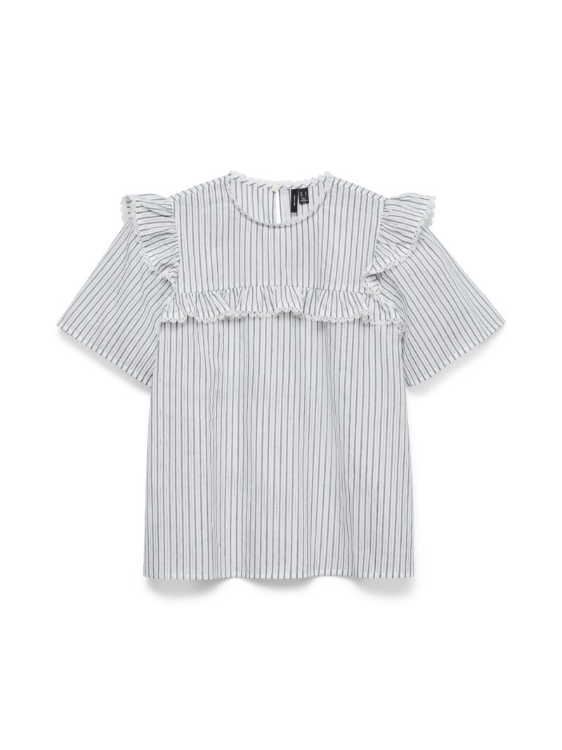 VMBELL SS FRILL STRIPE TOP WVN EXP - Image 2