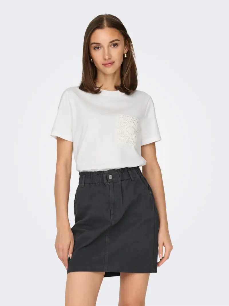 JDYSELMA S/S CROCHET POCKET TOP JRS NOOS - Image 3