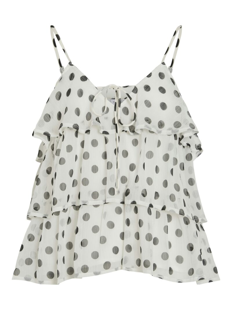 VIHARLEY S/L PRINTED RUFFLE STRAP TOP