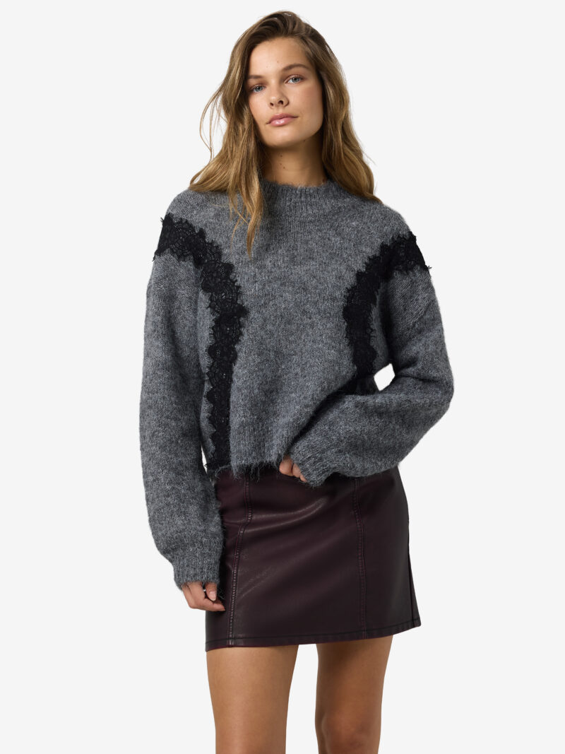 NMSUTTON L/S O-NECK LACE KNIT FWD