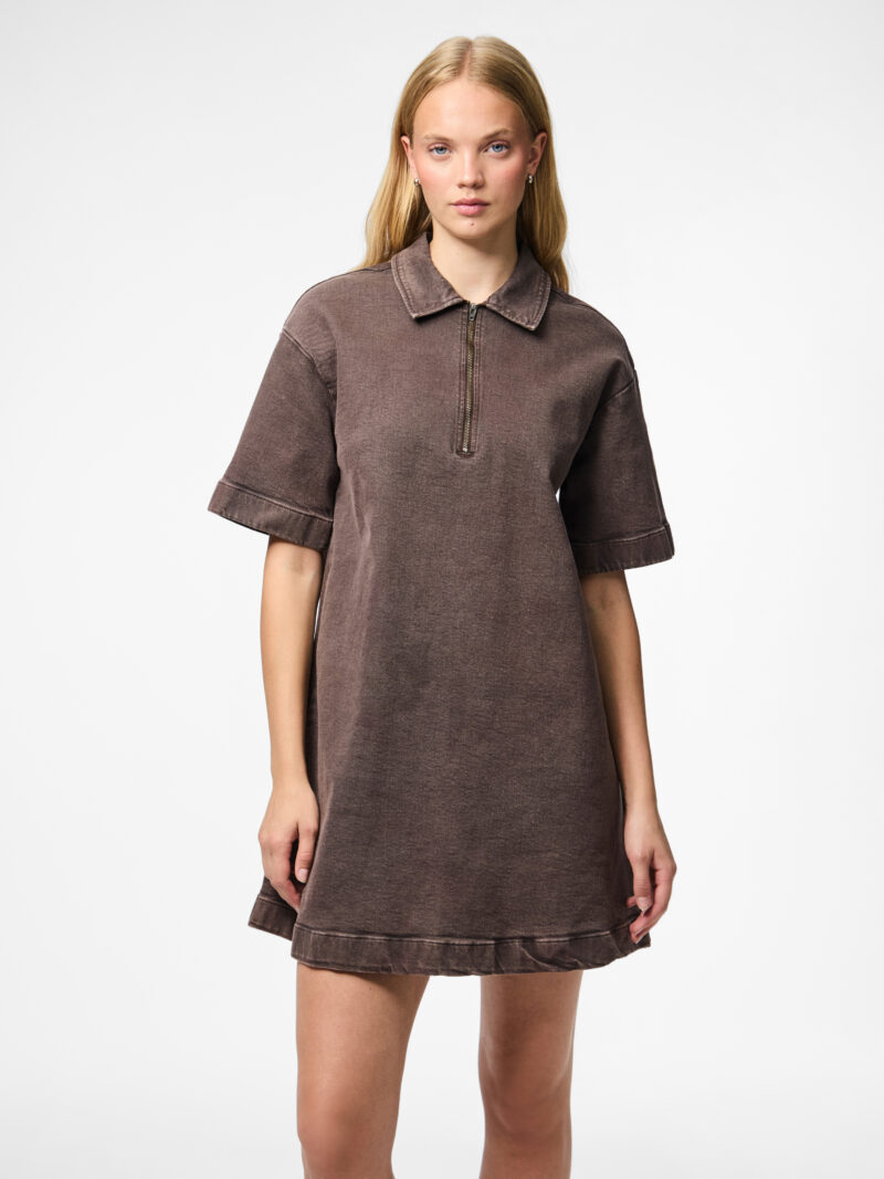 PCSELMA 3/4 ZIP DENIM DRESS D2D FSY