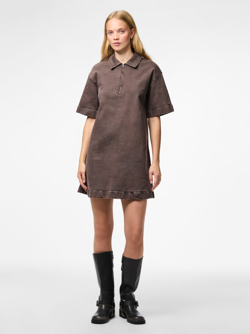 PCSELMA 3/4 ZIP DENIM DRESS D2D FSY - Billede 3
