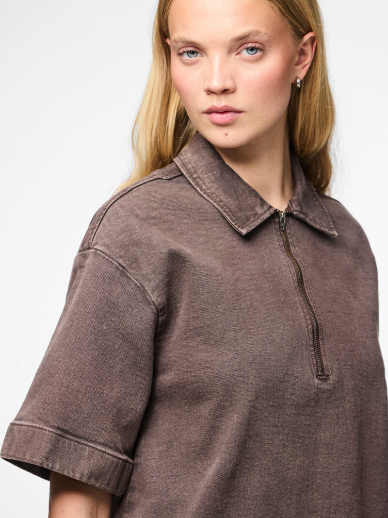 PCSELMA 3/4 ZIP DENIM DRESS D2D FSY - Billede 4