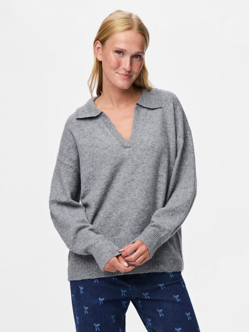 PCMALOU LS POLO KNIT NOOS BC - Billede 3