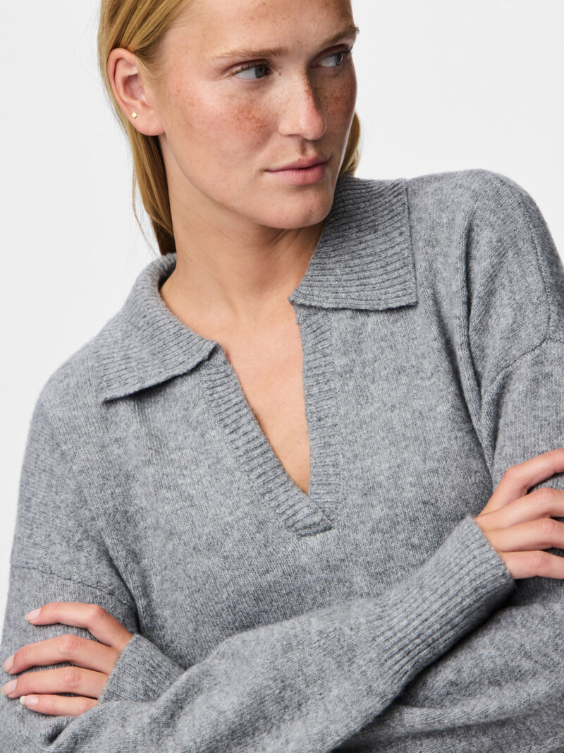 PCMALOU LS POLO KNIT NOOS BC - Billede 2