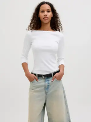 JXFIFI STR 3/4 BOATNECK TOP JRS NOOS. - Billede 2