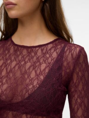 AWTESSY LS O-NECK LACE TOP NOOS. - Billede 2