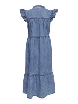 ONLSHANIA S/L FRILL MIDI DNM DRESS AKM. - Billede 7