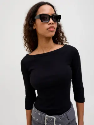 JXFIFI STR 3/4 BOATNECK TOP JRS NOOS. - Billede 9