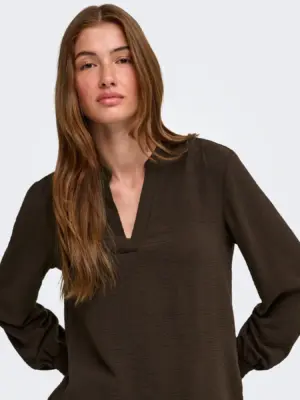 ONLMETTE V-NECK LS SMOCK TOP NOOS WVN - Billede 2