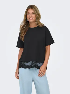 ONLVIVVI S/S LACE BOTTOM TOP JRS NOOS - Billede 7