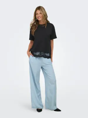 ONLVIVVI S/S LACE BOTTOM TOP JRS NOOS - Billede 6