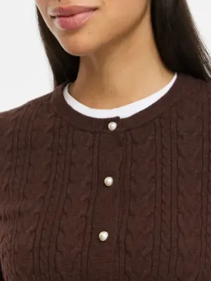VIKERRY CABLE L/S KNIT CARDIGAN-NOOS - Billede 5