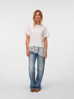 VMBRIT SS O-NECK LACE T-SHIRT JRS. - Billede 7
