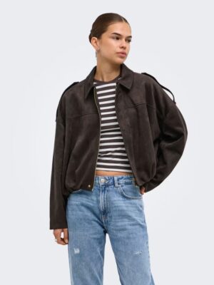 ONLMOON-STINA FAUX SUEDE BOMBER PNT NOOS. - Billede 3