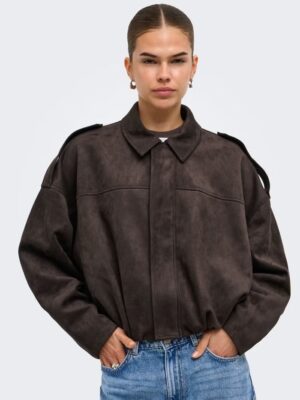 ONLMOON-STINA FAUX SUEDE BOMBER PNT NOOS. - Billede 2