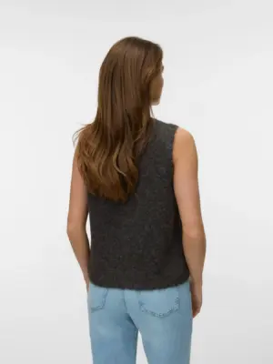 VMNOVAH SL O-NECK BUTTON VEST NOOS - Billede 3