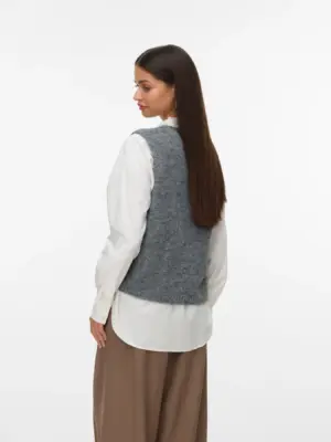 VMNOVAH SL O-NECK BUTTON VEST NOOS - Billede 7