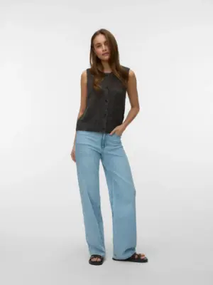 VMNOVAH SL O-NECK BUTTON VEST NOOS - Billede 5